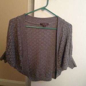 Silver sparkles gray top