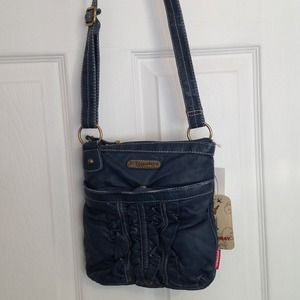 Unionbay Blue Front Ruffled Shoulder bag