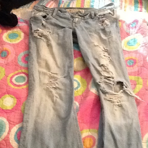Hollister flare ripped jeans