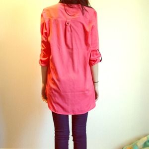 Pink and black lined boyfriend shirt!