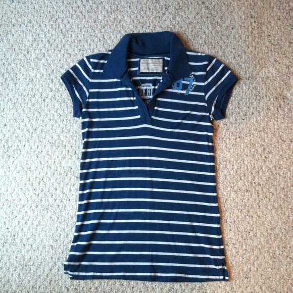 Aeropostale blue & white striped polo