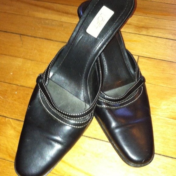 Black Leather Mules - Picture 1 of 3