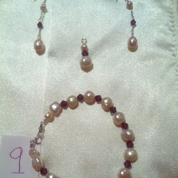 Pearls, Swarovski crystal, sterling silver