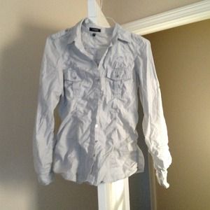 Gray wrinkled long sleeve button down