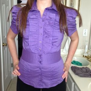 BEBE short sleeve button up blouse