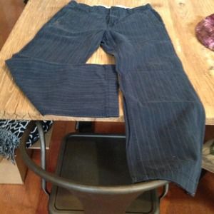 Gap blue-pinstriped blue loose fit pants