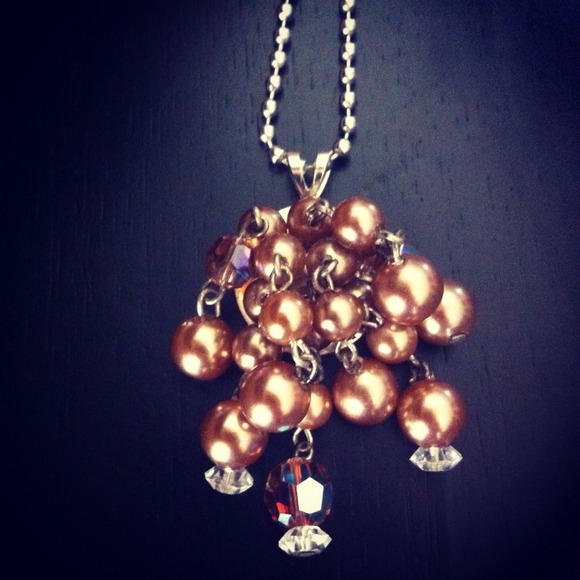 Vintage rose pearl dangling charm
