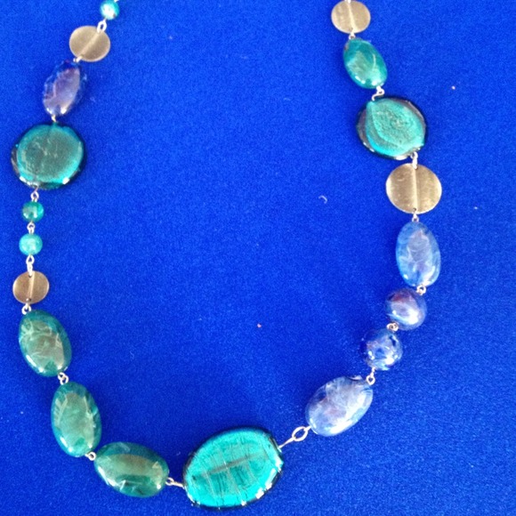 Chico's Green and Blue stones necklace