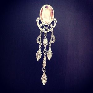 Vintage pink crystal and silver magnetic charm