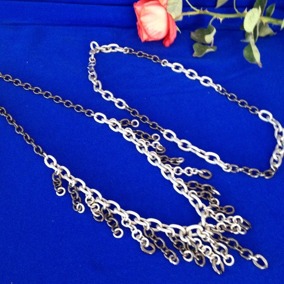 Silver and nickel black costume jewelry necklaces
