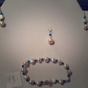 Pearls, Swarovski crystals, sterling silver