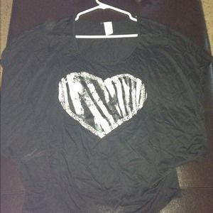 Zebra Print Heart Shirt