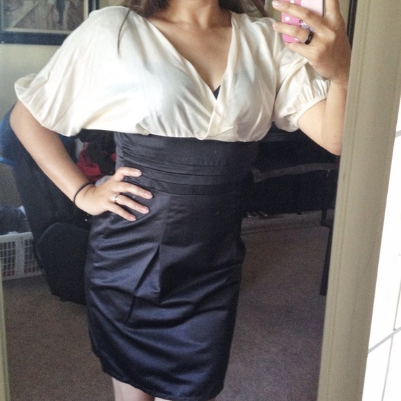 Elegant 2 in 1 Satin Dress - Picture 4 of 4