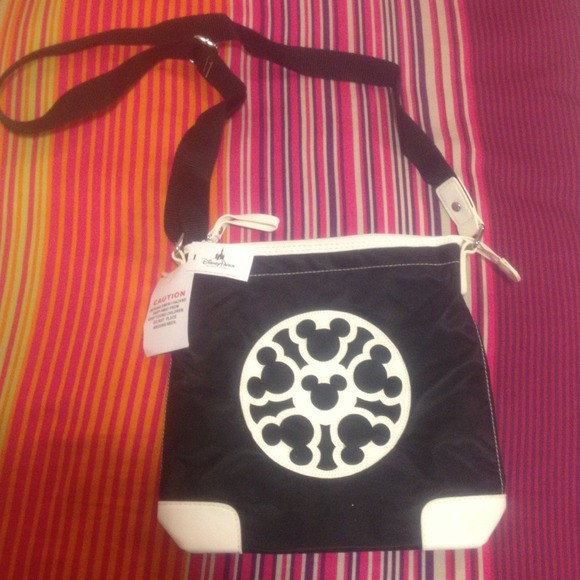 Mickey black & white cross handbag
