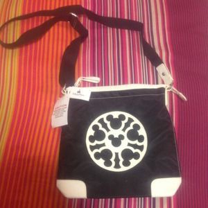 Mickey black & white cross handbag