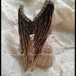 💕Ring, angel wings. Bronzed.