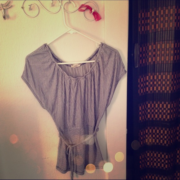 Black &White vertical and Horizontal  Striped Top