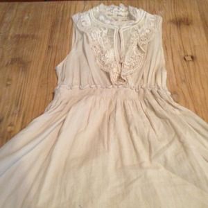 Cream dress with lace accents