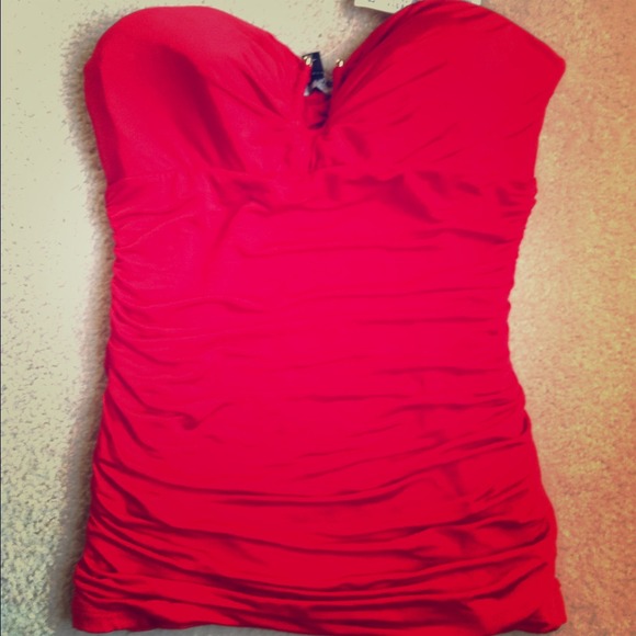 Red tube top