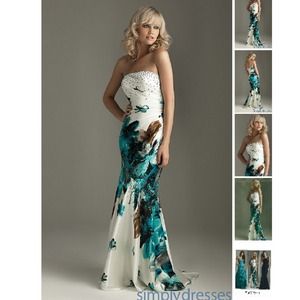 Strapless Trumpet style Evening Gown
