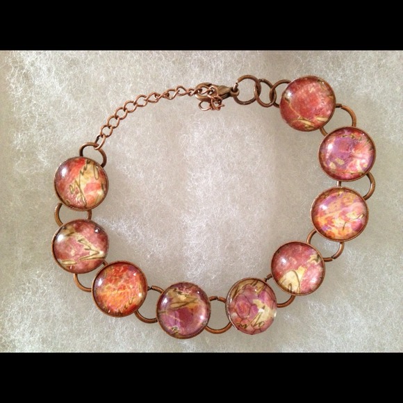 Glass tile bracelet