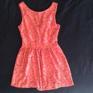 MNG Coral lace dress