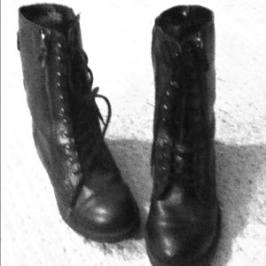 Black combat boots. Size 7.5