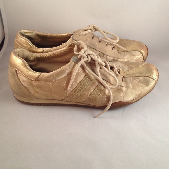 coach gold sneakers