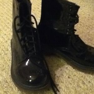 Patent leather combat boots. Size 7