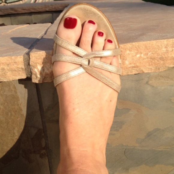ON HOLD - J Crew gold sandals.