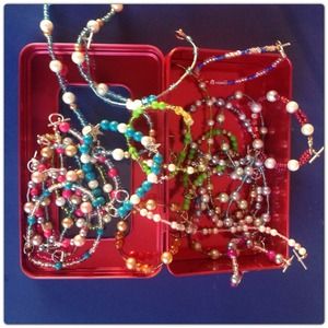 Bundle of hand made bracelets