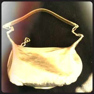 Small, silver metallic Brighton purse.