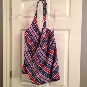 ⭐Sold⭐Plaid halter top plus size