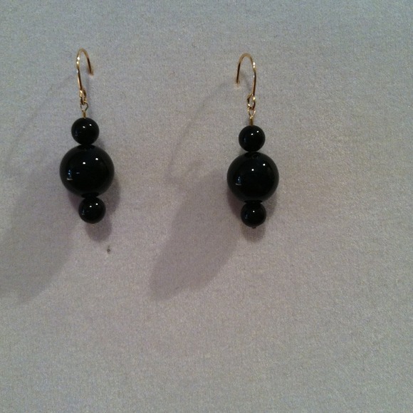 Onyx earrings on 14k gold