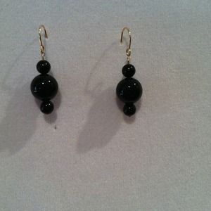 Onyx earrings on 14k gold