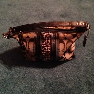 Gray and Black Coach purse