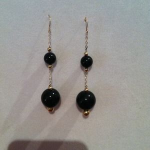 Onyx earrings on 14k gold