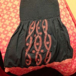 Blue tube top!
