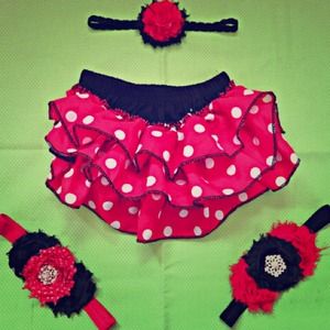 Minnie mouse bloomer and headband Set!
