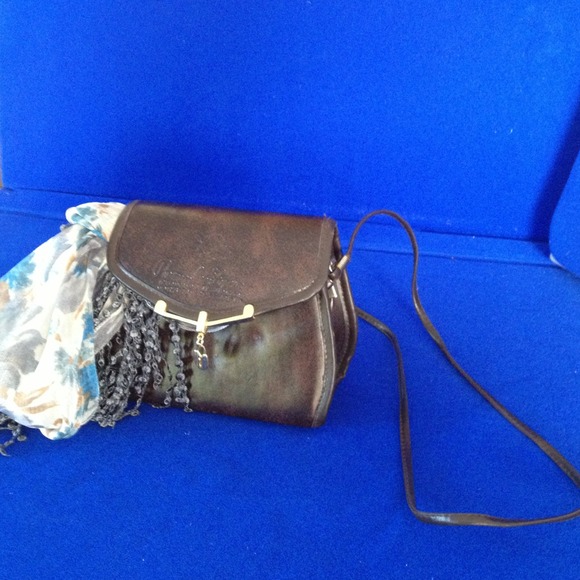 Brown Italian leather handbag