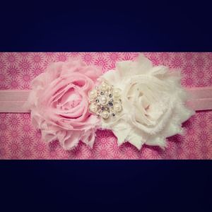 Baby pink&White Headband!