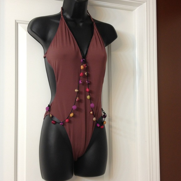 TRADED**Front cut out backless one piece swimsuit