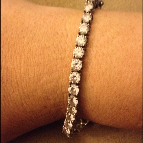 8" sterling silver tennis bracelet qvc diamonique