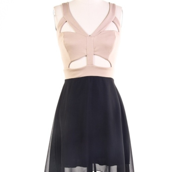 sold in bundle ❗tan/black hi-low dress - Picture 2 of 2