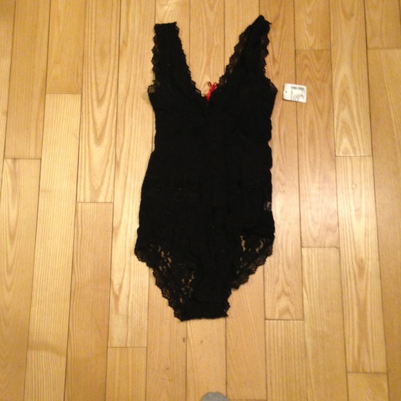 Lace bodysuit. Black
