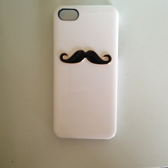 white iPhone 5 (nib) mustache snap-on case - Picture 1 of 4