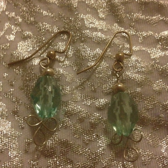 Aqua and silver earrings