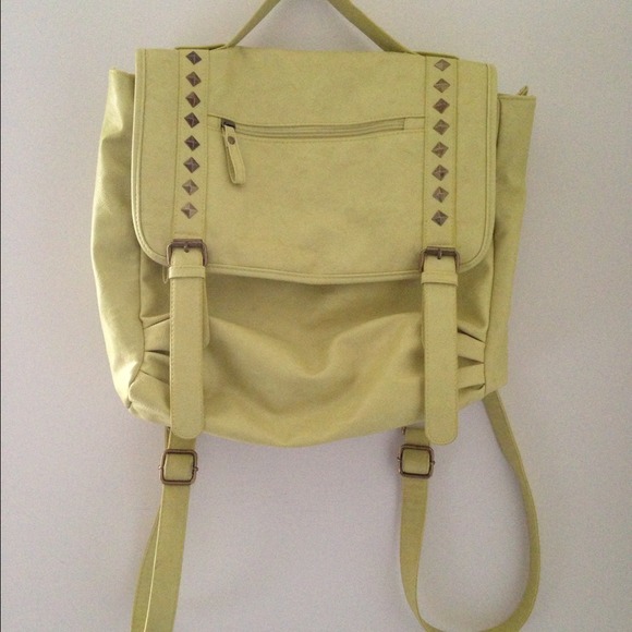 SOLD // Bright neon yellow backpack