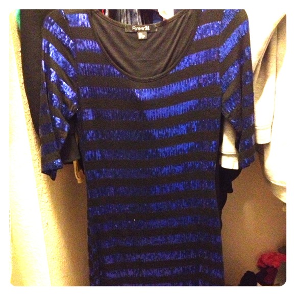Black and blue dress