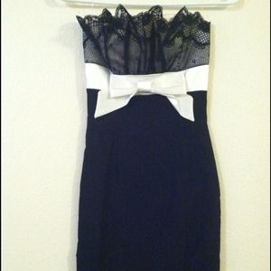 Black and white cocktail dress